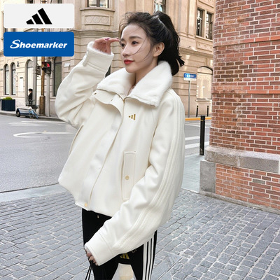 阿迪达斯女绒毛衬里短款夹克马年