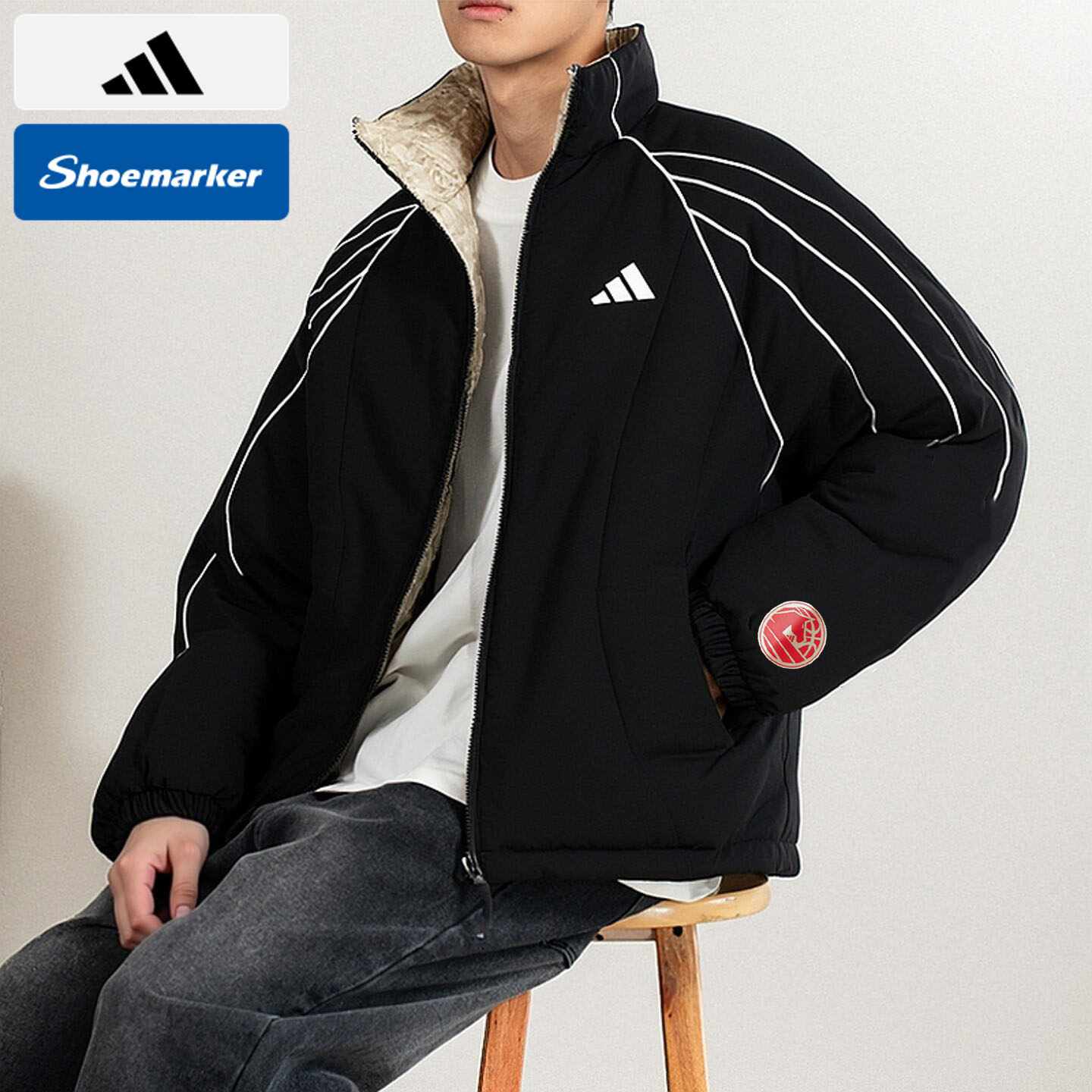 Adidas阿迪达斯男款保暖棉服男装26夏季马年新年款运动棉袄K