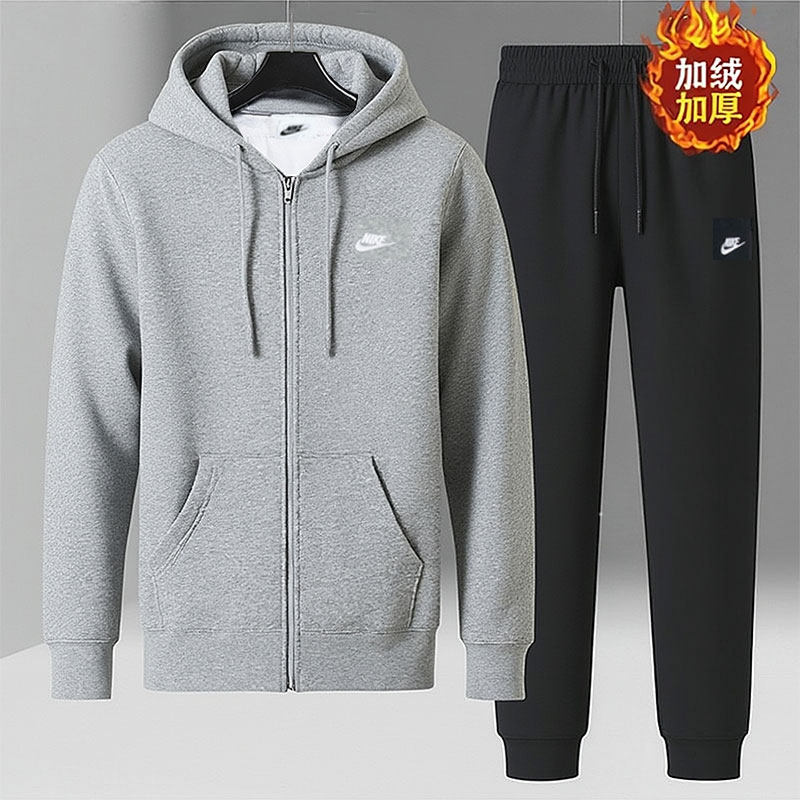 耐克官方男装运动套装25冬季新款休闲夹克外套宽松束脚长裤两件套