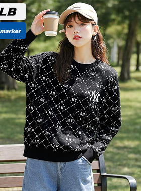 MLB官方NY满标老花卫衣男2025新款女装圆领运动服套头衫3AMTM0134