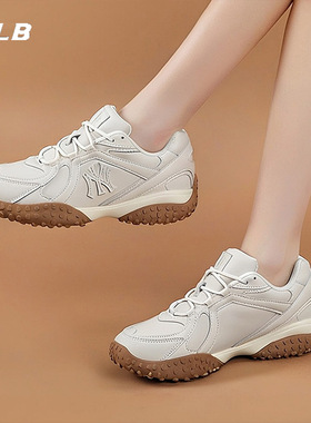 MLB双色鞋带男鞋女鞋2025冬季新款焦糖底运动鞋德训鞋3ASXT015N