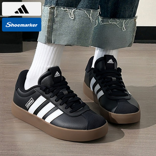 Adidas阿迪达斯德训鞋男鞋春季新款户外低帮板鞋黑色运动鞋休闲鞋