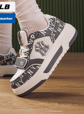 MLB厚底板鞋男鞋女鞋2026新款经典低帮休闲鞋复古运动鞋3ASXM026N