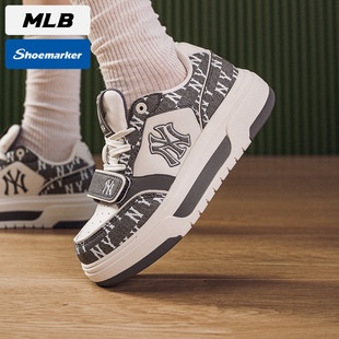 MLB厚底板鞋男鞋女鞋2026新款经典低帮休闲鞋复古运动鞋3ASXM026N