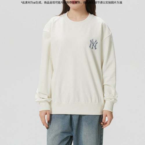 MLB大标圆领卫衣男女装2026春季新款休闲套头衫运动服潮3AMTM0961