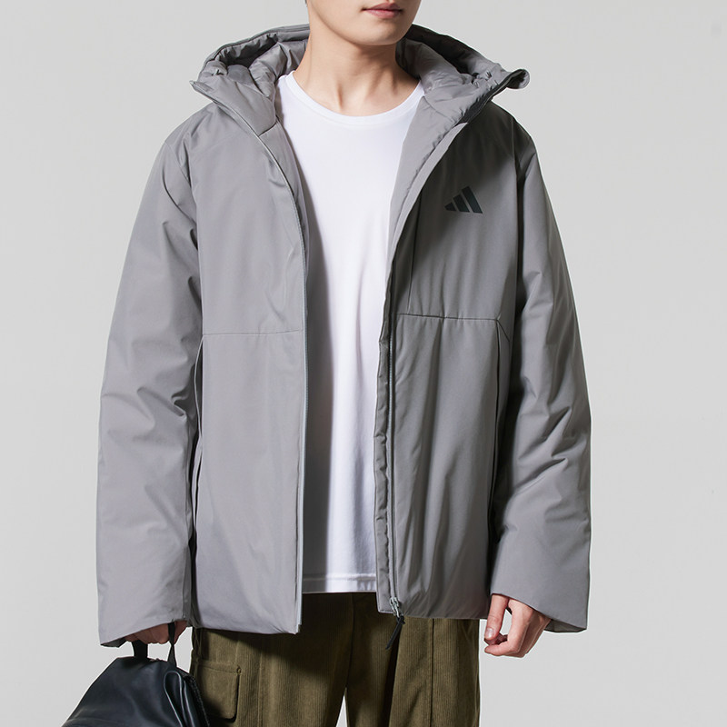 Adidas阿迪达斯羽绒服男装2025新款保暖运动服时尚鸭绒连帽外套