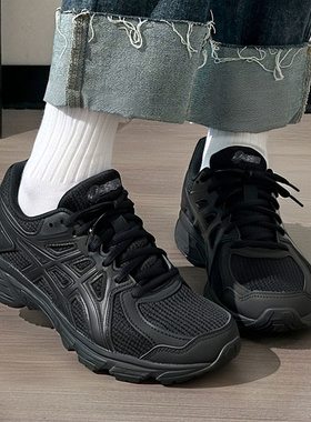 亚瑟士正品女鞋跑步鞋2025秋季新款JOG 100T宽楦轻便黑色运动鞋子