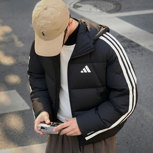 Adidas阿迪达斯男款连帽保暖羽绒服2025新款冬季新款防风羽绒外套