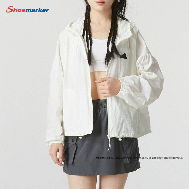阿迪达斯adidas官方正品梭织连帽夹克女款上衣春秋季休闲运动外套