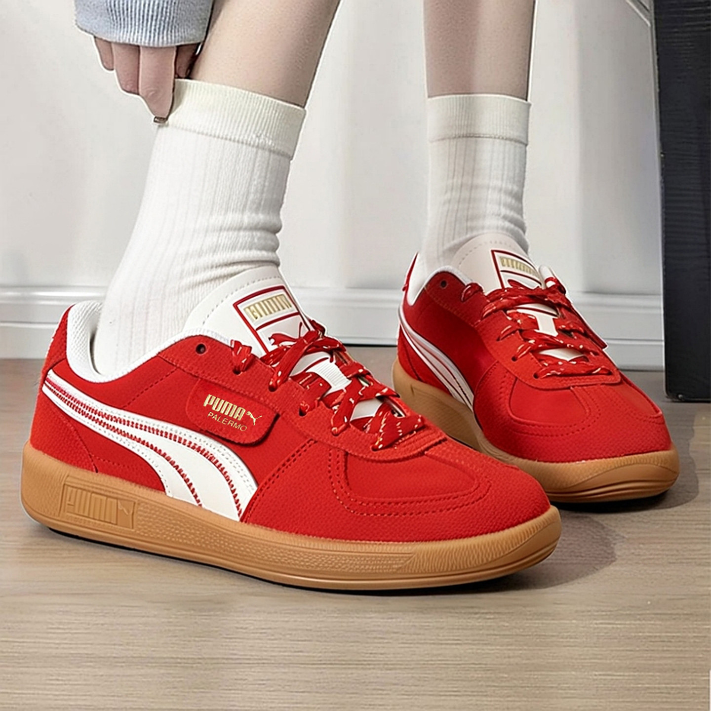 Puma彪马德训鞋新款红色休闲鞋