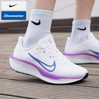 NIKE耐克女鞋白紫色QUEST 6网面运动鞋缓震公路跑步鞋FD6034-113
