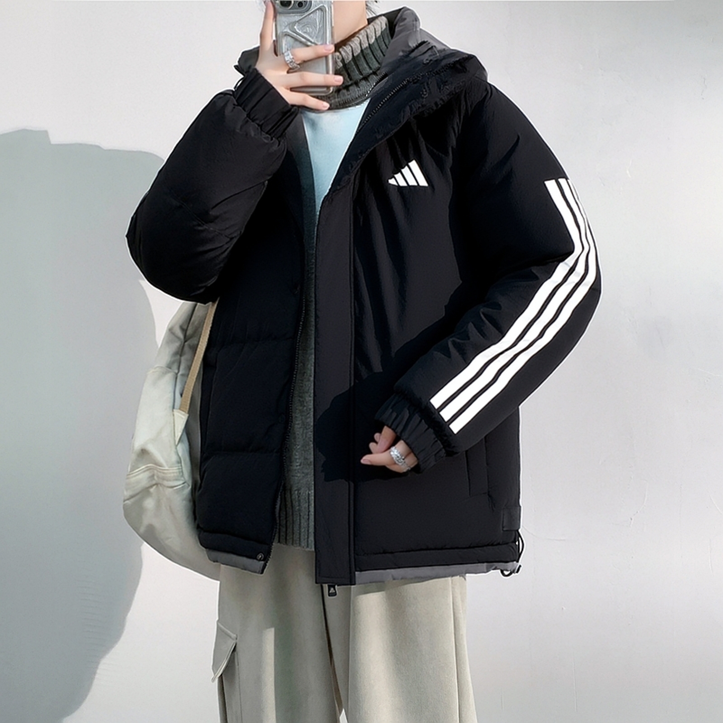 阿迪达斯棉服男2025冬季新款休闲户外运动服防风夹克保暖加厚外套