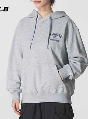 MLB官网宽松卫衣男女装2025冬季新款运动长袖连帽套头衫3AHDE0154