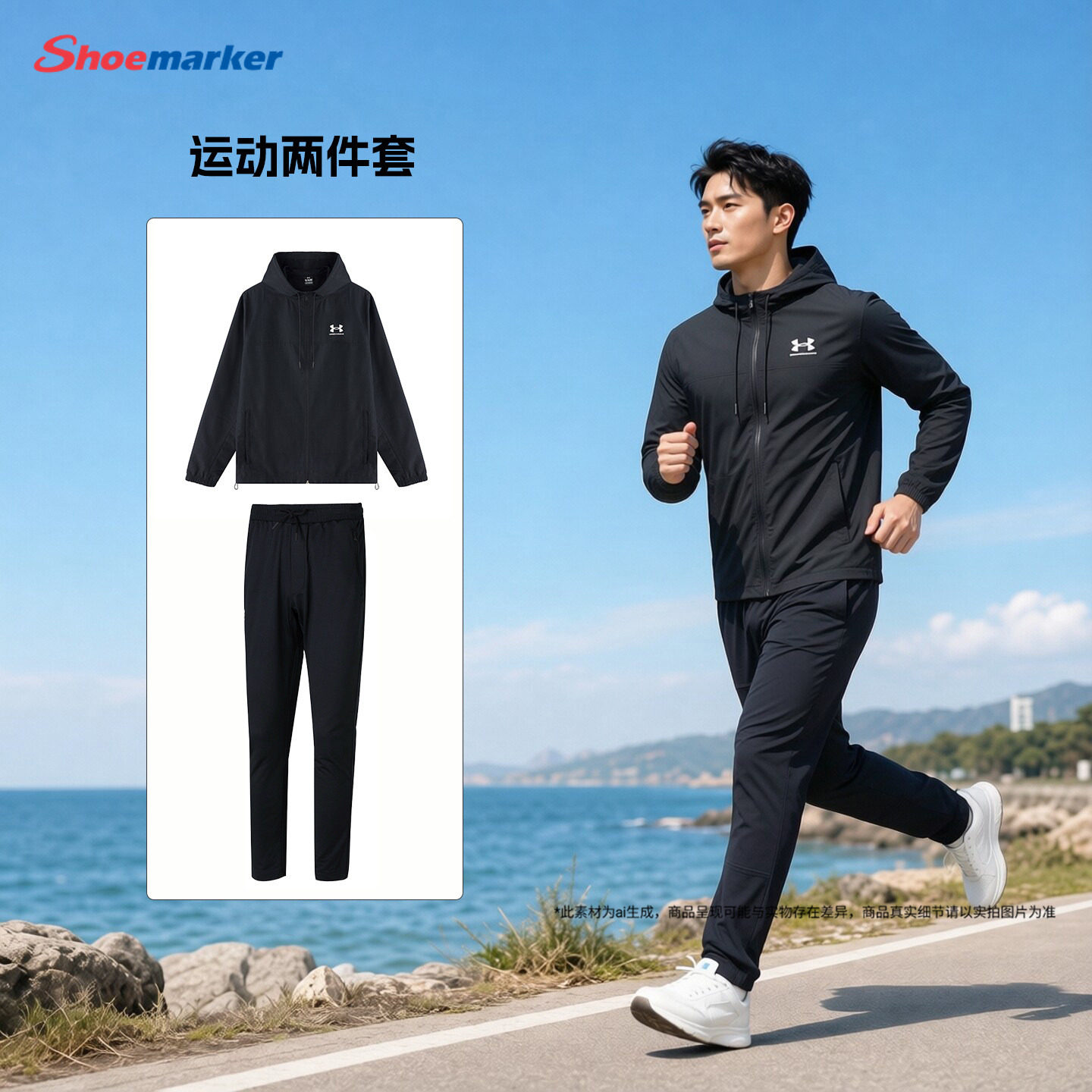 UA安德玛运动套装男款2026新款男装官方正品运动服长袖长裤两件套