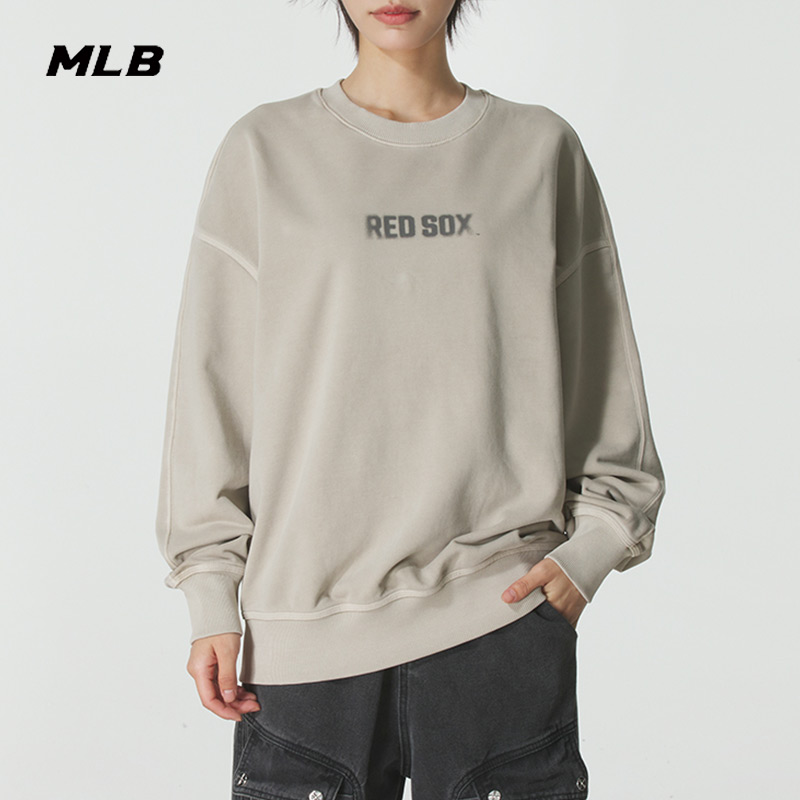 MLB官网圆领卫衣男女装2025冬季新款运动服套头衫长袖3AMTB1454