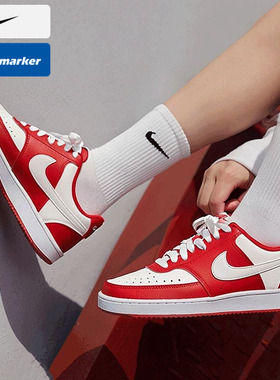 耐克NIKE正牌女鞋2025冬季新款红色透气休闲运动鞋低帮板鞋DH3158