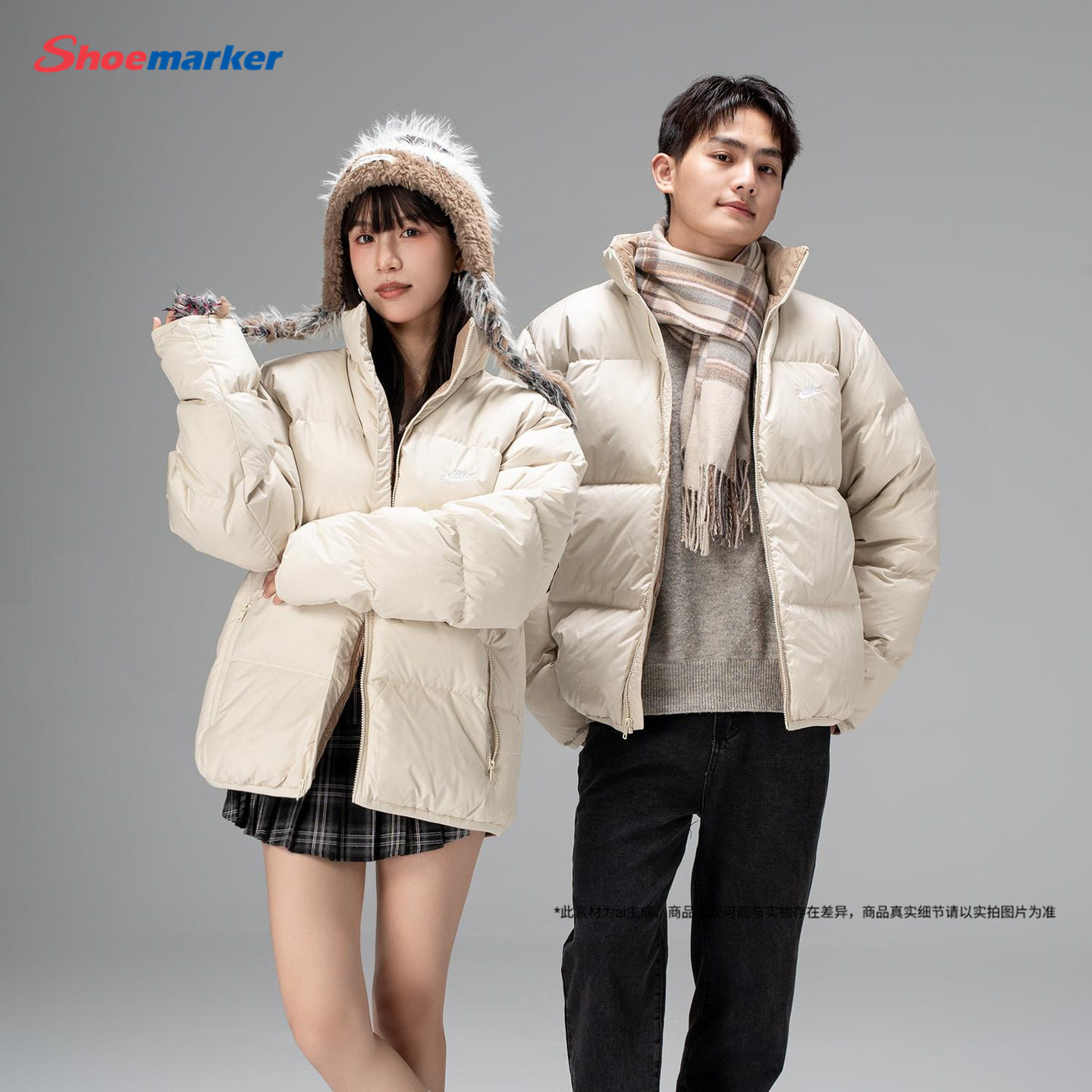 耐克NIKE男女装羽绒外套2025夏季新款情侣款立领加厚保暖羽绒服