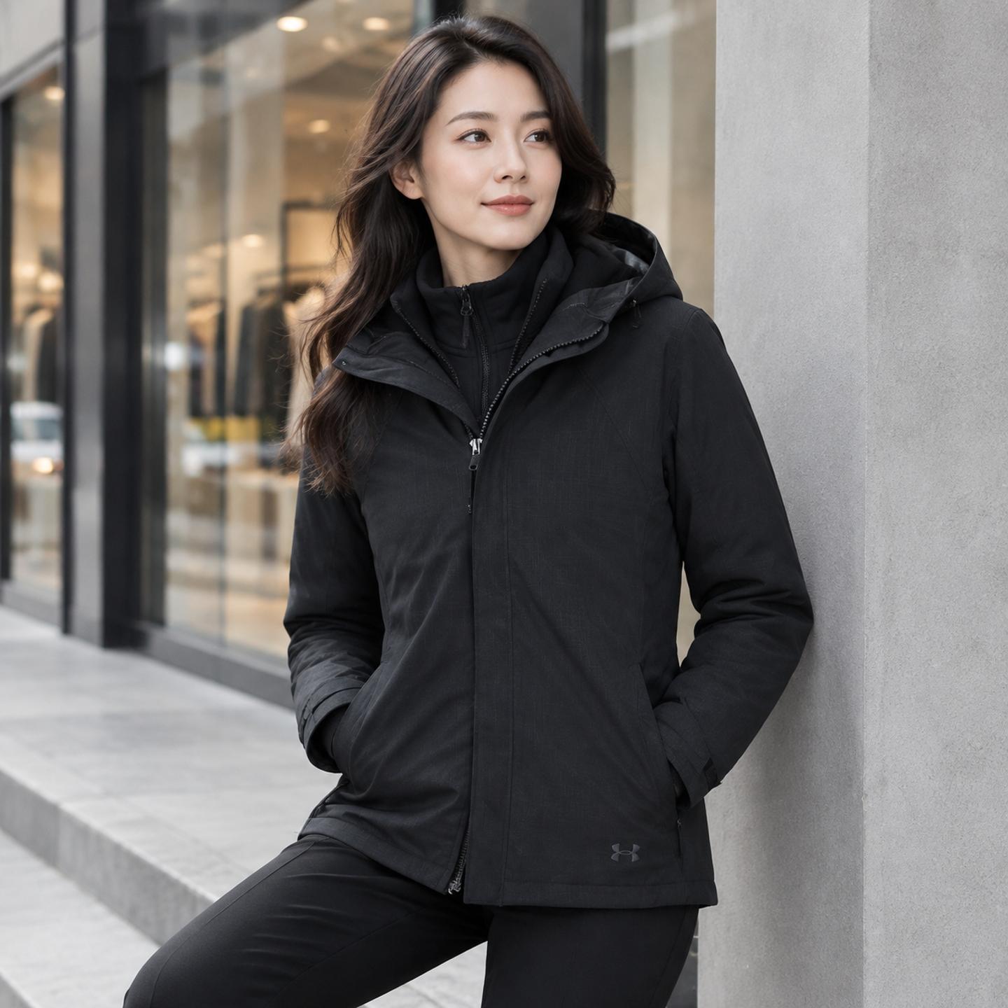 UA安德玛三合一夹克女装官方新款跑步训练运动服休闲外套1296868图片