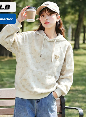 MLB官方情侣卫衣男女装2025冬季新款运动服连帽套头衫3AHDM0154