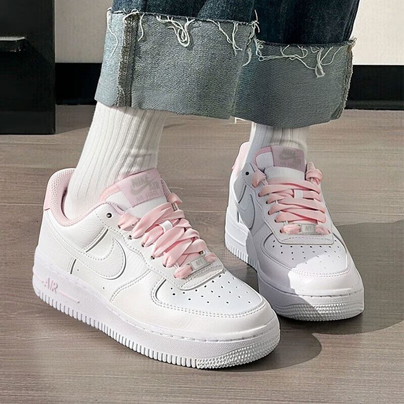 nike耐克秋季女鞋AF1空军一号运动粉色丝带休闲鞋板鞋HV4403-601