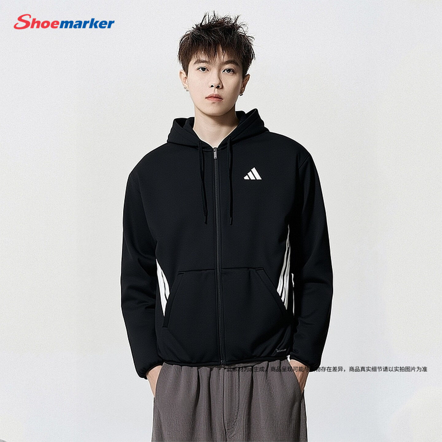 阿迪达斯Adidas加绒款外套男款25新款夏季运动针织保暖夹克上衣图片