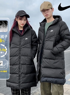 耐克NIKE羽绒服女款男款冬季长款连帽保暖情侣运动外套DV1134-010