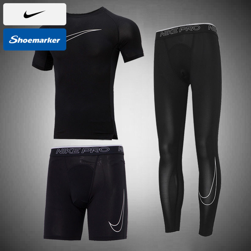 Nike耐克健身套装男2025夏季新款训练跑步紧身衣速干短裤运动长裤