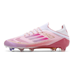 男女青少年碎钉训练鞋 2025新款 亚马尔樱花粉FG长钉F50低帮足球鞋