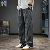 休闲裤 春季 新款 美式 潮牌户外长裤 拼接男士 纯棉宽松直筒裤 复古工装