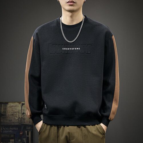 美式重磅潮牌拼接卫衣男