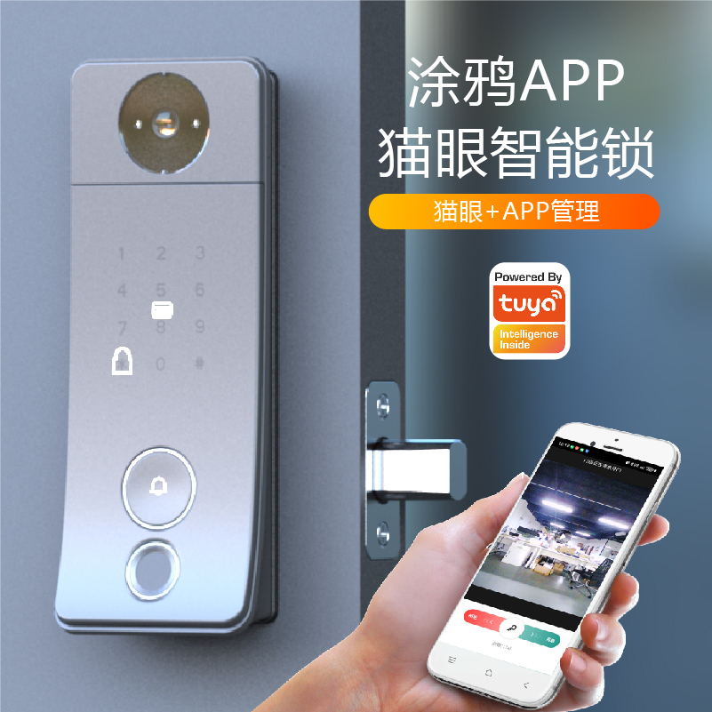 源头全自动涂鸦WIFI美式呆锁