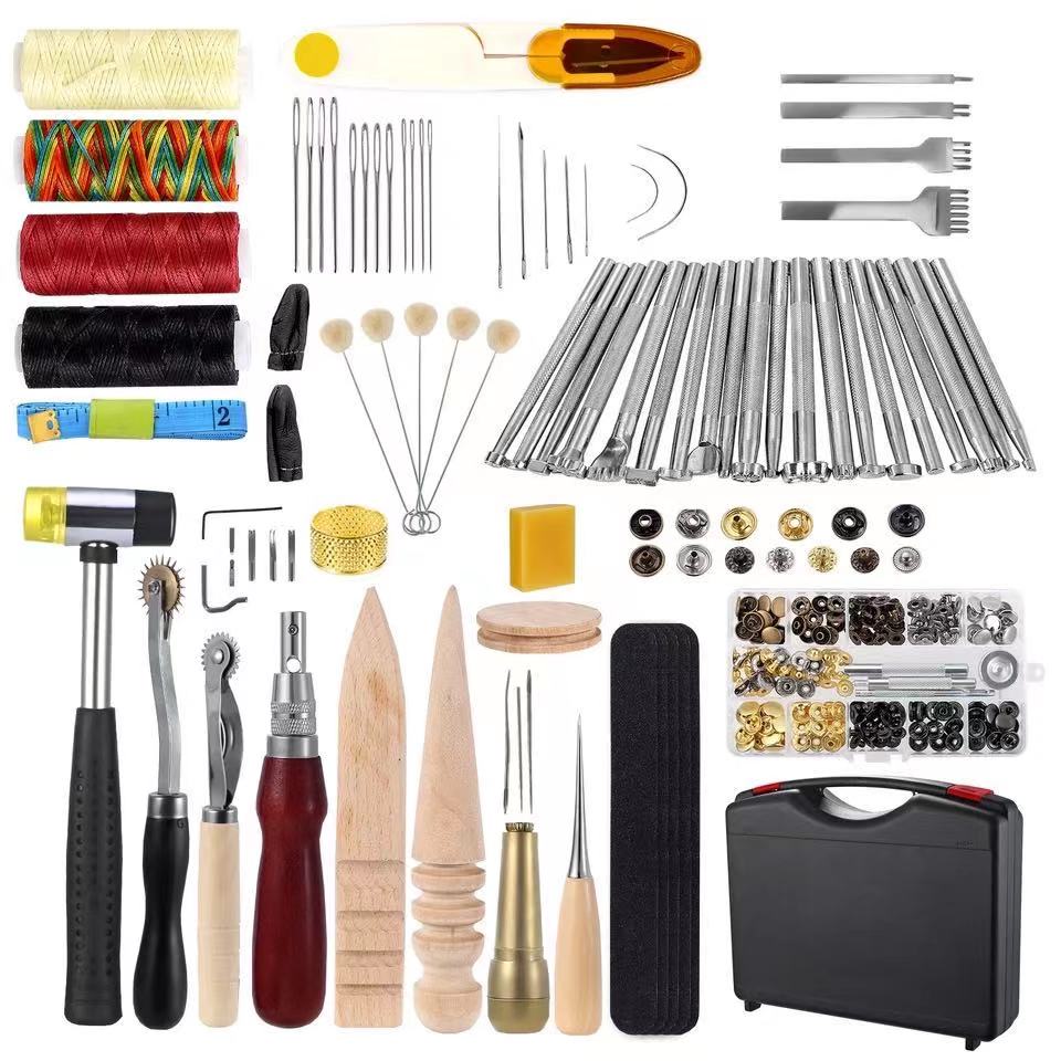 DIY手艺手缝皮具制作 手艺皮具diy皮革工具套装 手缝套装128PCS