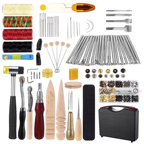 DIY手艺手缝皮具制作 手艺皮具diy皮革工具套装 手缝套装128PCS