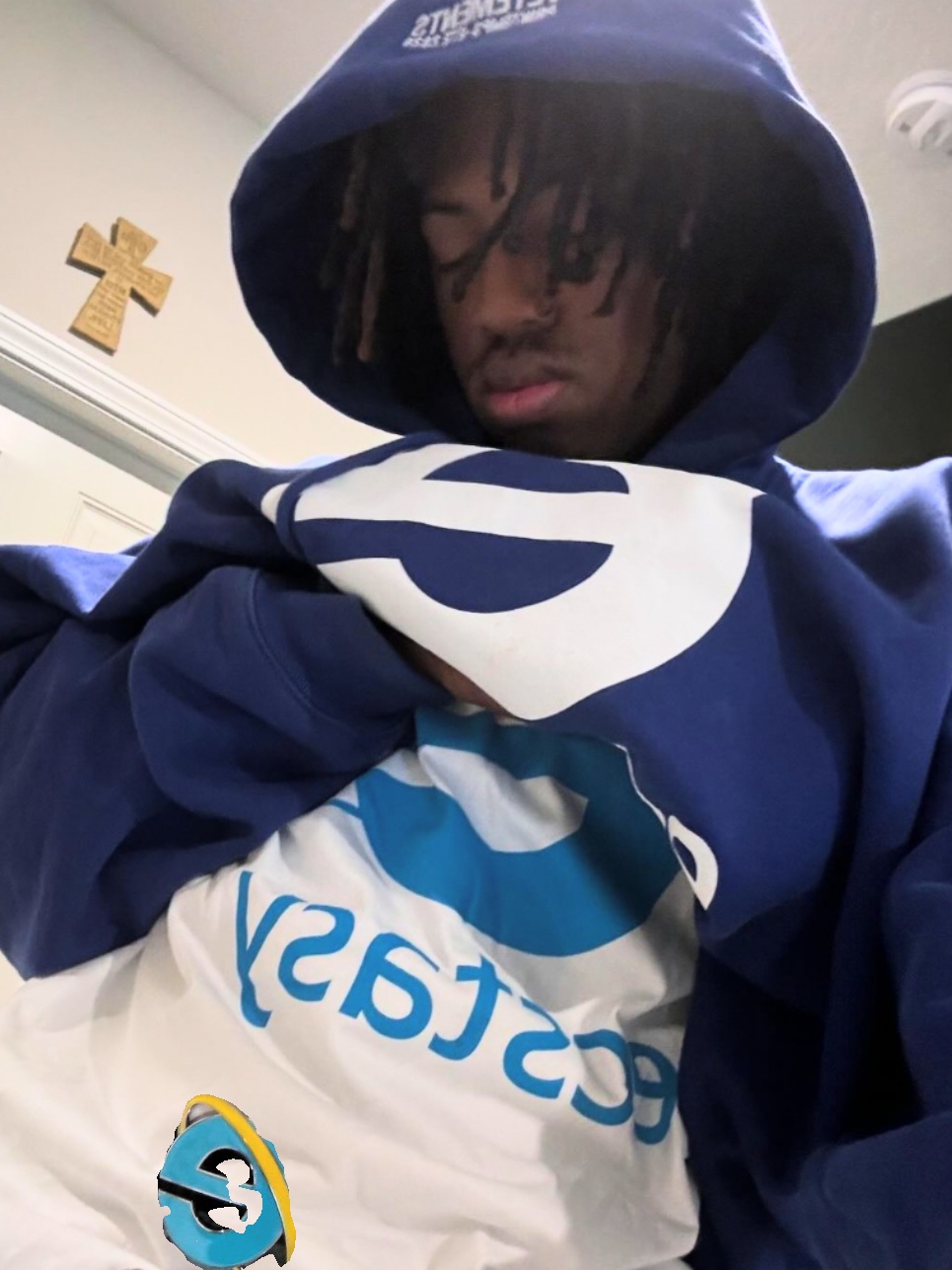 thumbnail for （instock）esctasy black/ blue hoodie