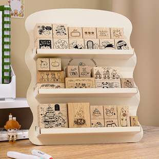 手账印章收纳展示架学生文具多功能书桌置物架铁艺杂物整理神器