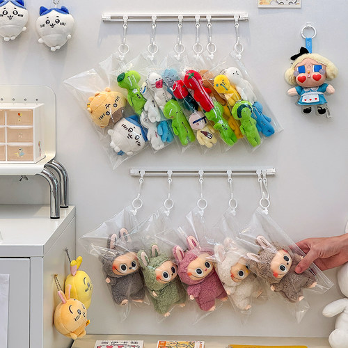 拉布布收纳袋挂墙labubu展示防尘