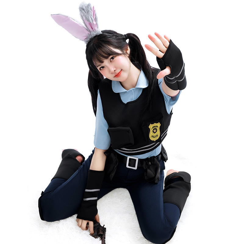 新款cos服实拍疯狂动物城judy朱迪兔子cos拟人服 cosplay服装漫展