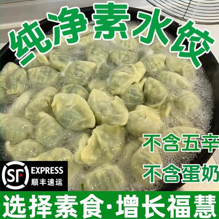 纯净素水饺不含五辛全素饺子无葱姜蒜方便速食品速冻手工素馅饺子