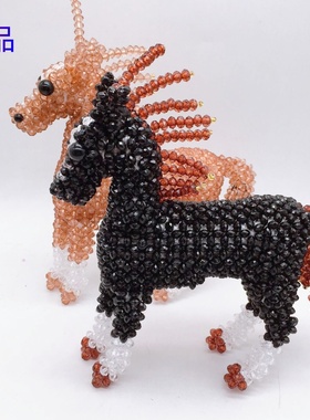 DIY手工串珠马到成功 骏马成品 创意编织串珠居家办公桌摆件饰品