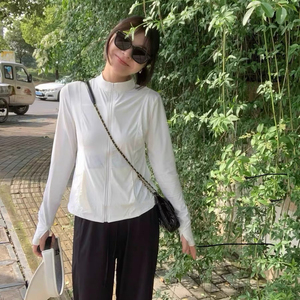 露思同款～夏季修身款防晒衣女防紫外线外套冰感小蛮腰防晒服无帽
