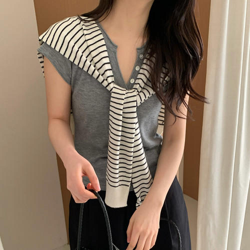 春秋新品～韩系复古条纹针织羊毛披肩外搭保暖叠穿亲肤氛围感屁帘