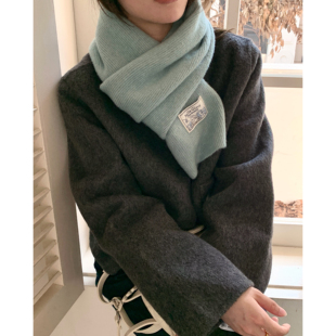 Carrier Bella奶蓝色～羊毛软糯围巾显白保暖百搭亲肤情侣围脖