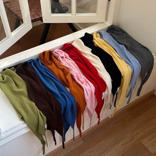 出口韩国～文艺复古羊毛披肩春秋外搭叠穿百搭糖果色屁帘情侣休闲