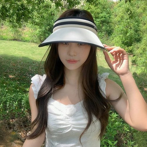 大檐防晒帽～韩国OM户外运动沙滩遮太阳帽防紫外线空顶高品质帽子