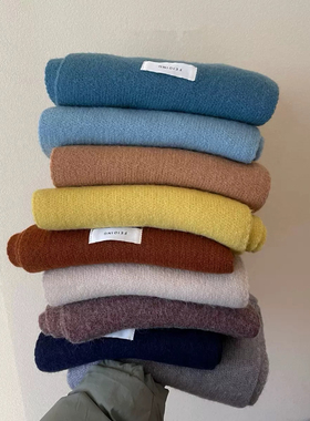 Carrier 韩国东大门非町款围巾高品质湖蓝色亲肤纯色针织显白围脖