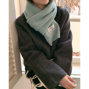 Carrier Bella奶蓝色～羊毛软糯围巾显白保暖百搭亲肤情侣围脖