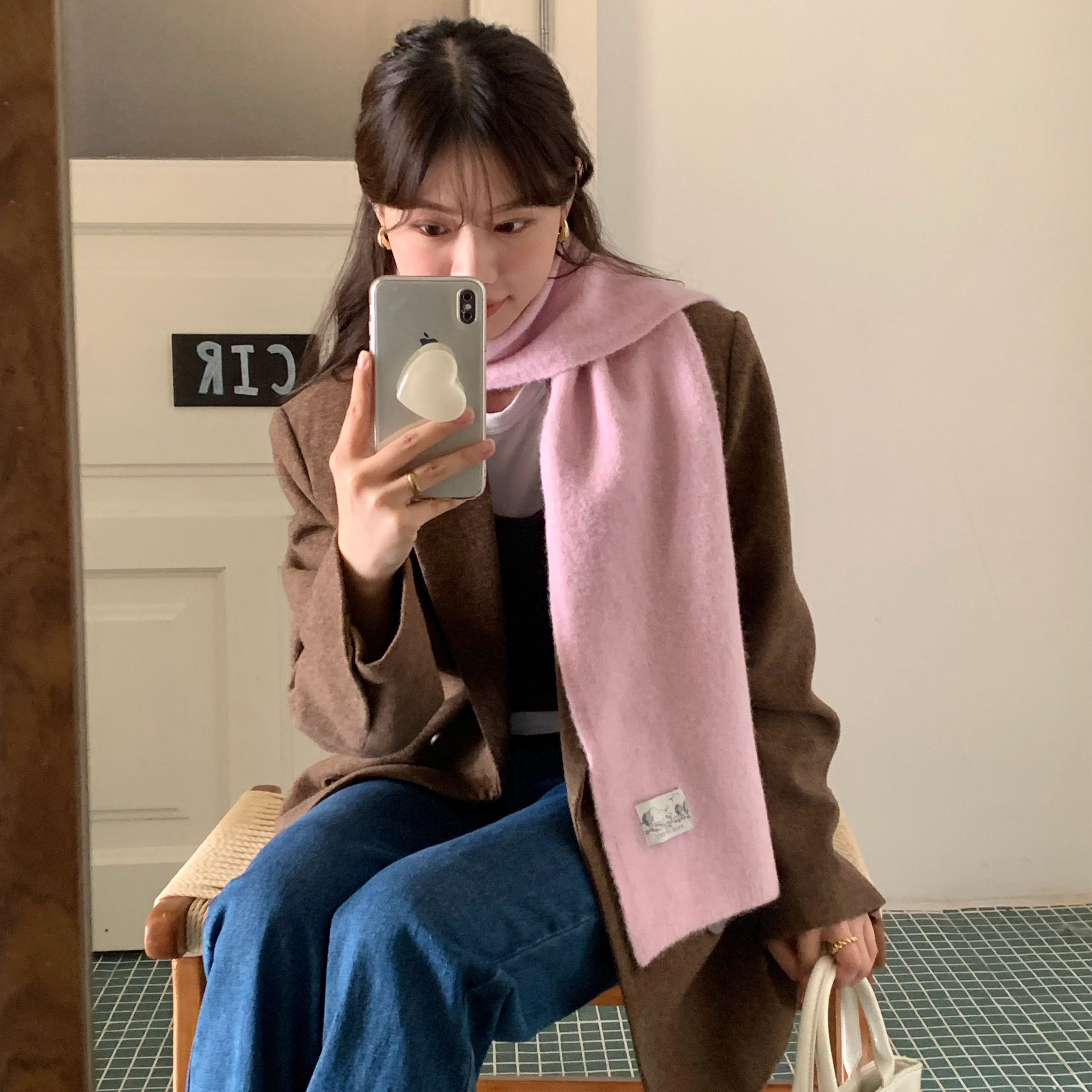 Carrier 韩国茉莉柔软亲肤羊毛围巾情侣款冬季百搭保暖可送礼围脖