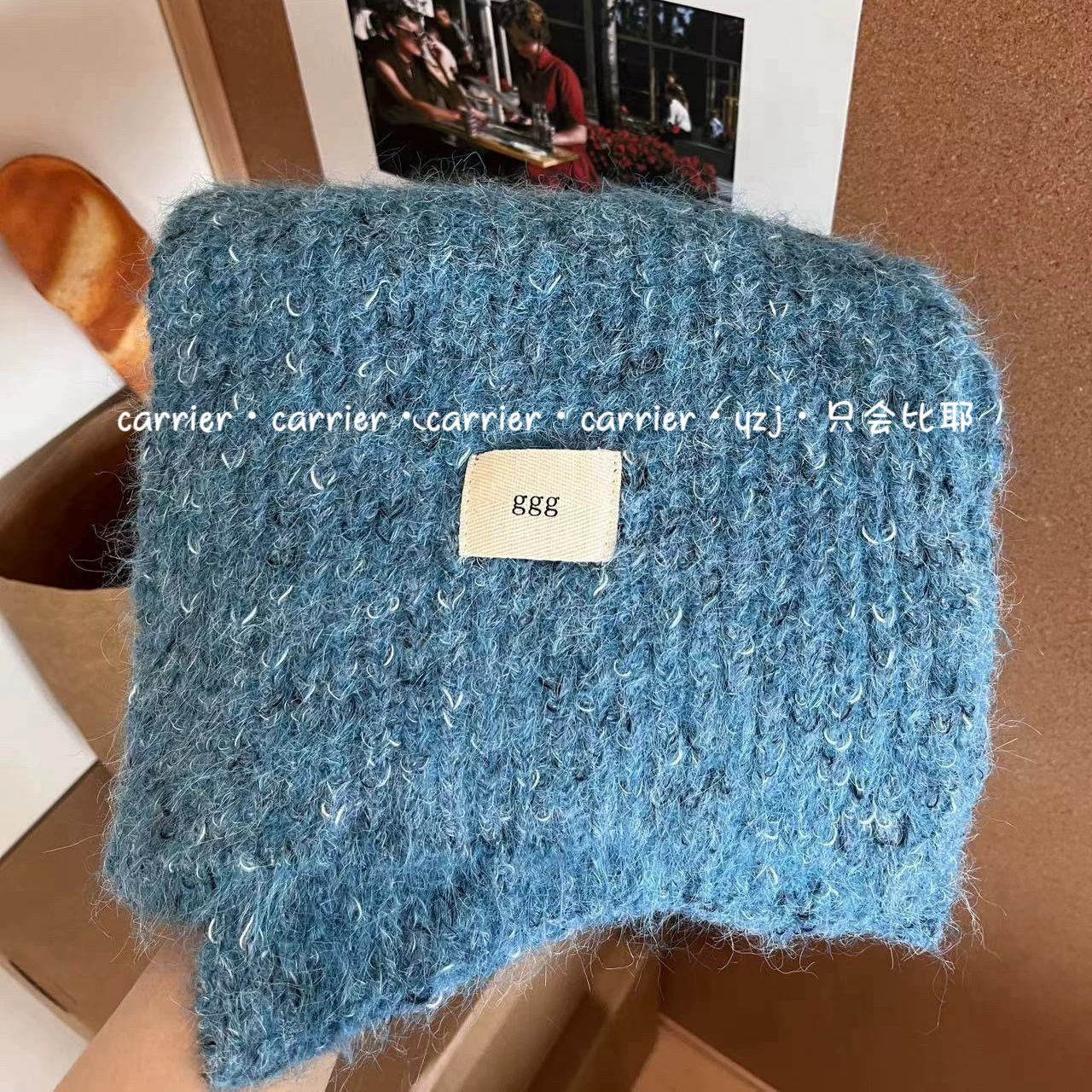 Carrier Ggg韩国针织情侣彩点围巾秋冬保暖防寒氛围感围脖亲肤女