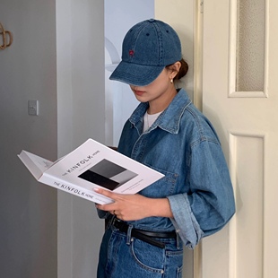 高品质款~韩国复古水洗大头围减龄牛仔棒球帽子男女显脸小鸭舌帽