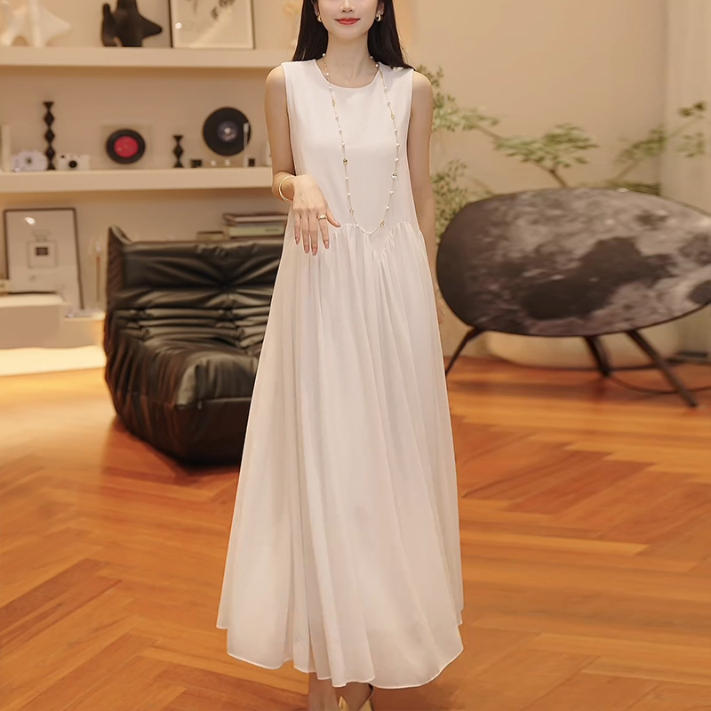 白色背心连衣裙女夏2025新款